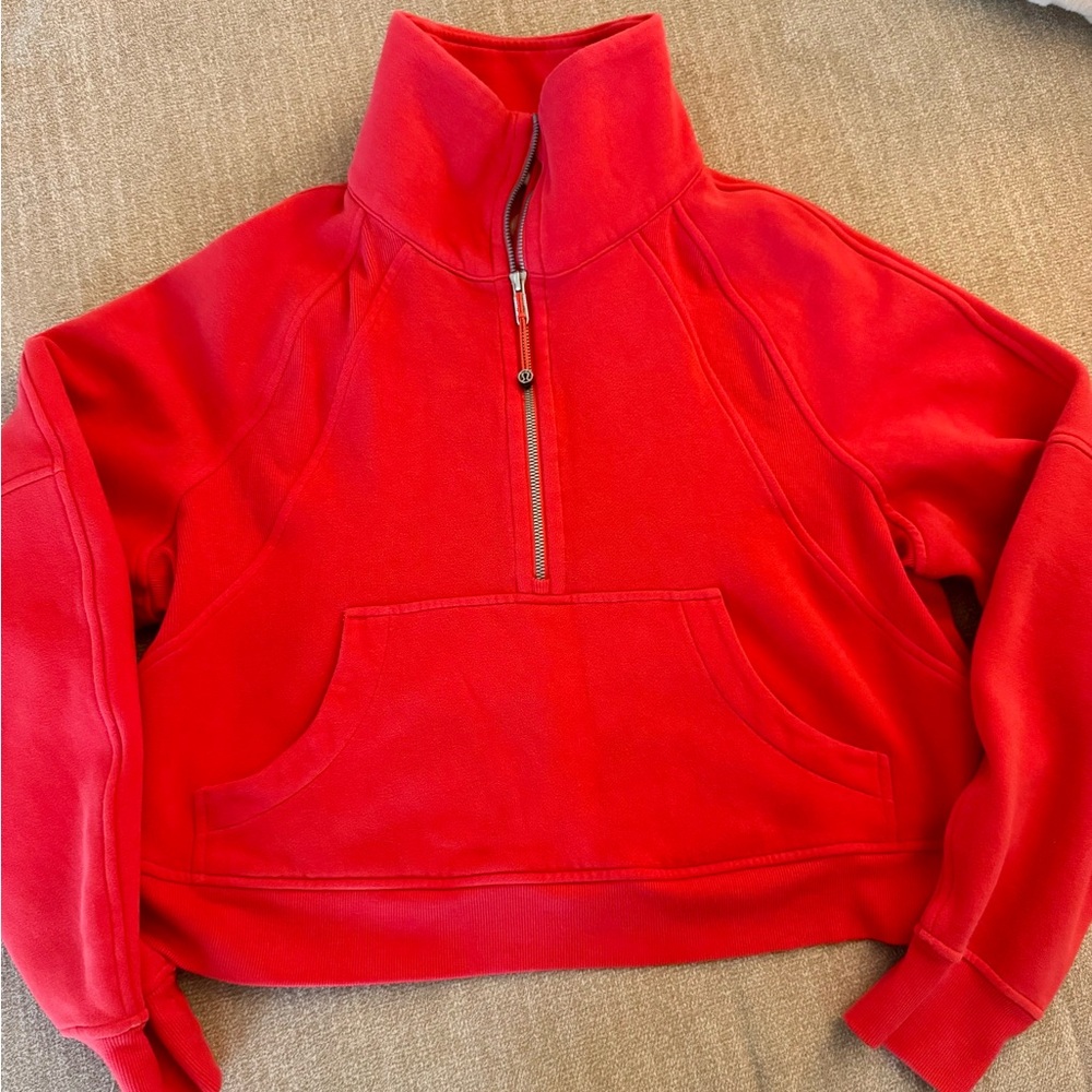 Lululemon Red Quarter-Zip Women's Top